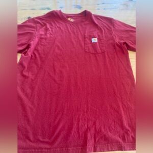 Carhartt Men's Classic‎ Red Tee with Pocket Short Sleeve XLT Preowned
